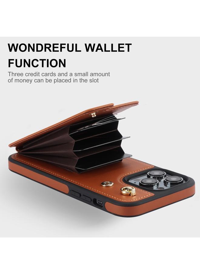 S-TOP Case For iPhone 15 Plus YM005 Skin Feel Card Bag Phone Case with Long Lanyard - Image 3