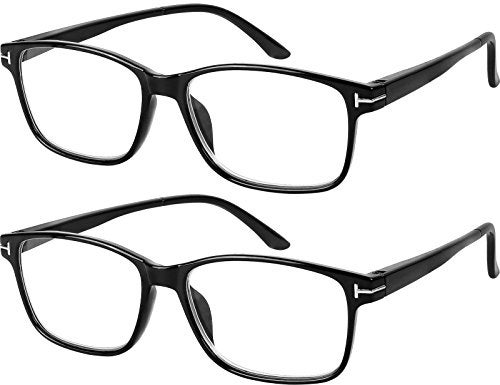 Success Eyewear Computer Glasses 2 Pairs Anti Glare Anti Reflection Classic Reading Glasses Quality Comfort Glasses for Men and Women 75 Set of 2 Shiny Black 275 - Image 2