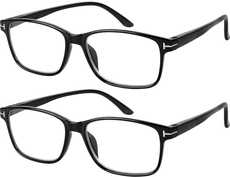Success Eyewear Computer Glasses 2 Pairs Anti Glare Anti Reflection Classic Reading Glasses Quality Comfort Glasses for Men and Women 75 Set of 2 Shiny Black 275 - Image 3
