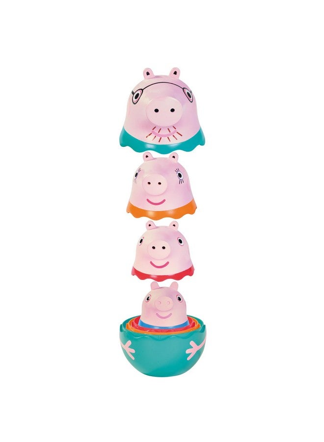TOMY Toomies Peppa Pig - Peppa’s Nesting Family - Includes Peppa Pig, Mummy Pig, Daddy Pig and George - Nesting, Sorting & Pouring Toy - Ages 18 Months and Up - Image 1