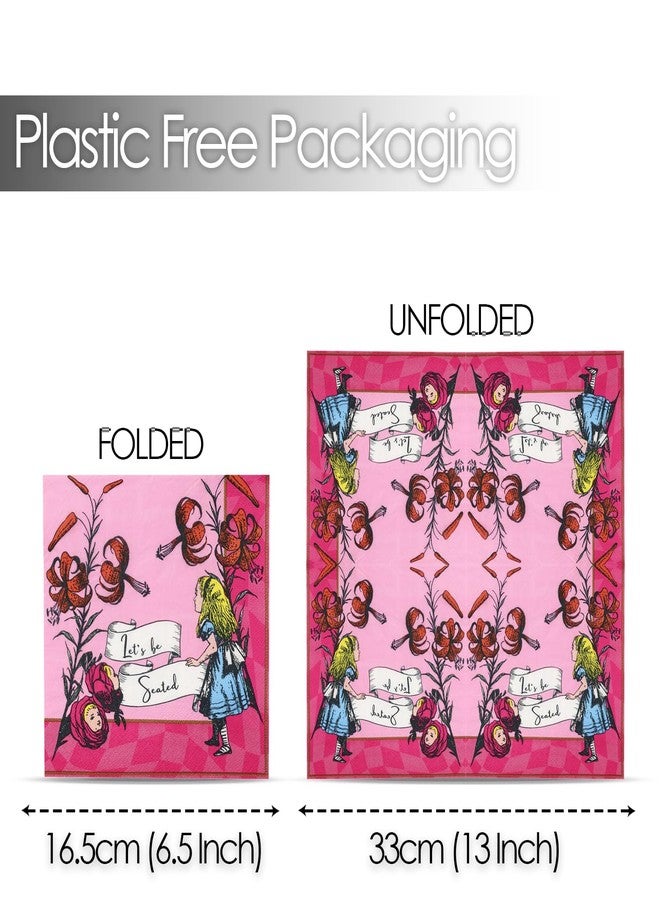 Talking Tables | 20 x Alice in Wonderland Disposable Paper Napkins, Mad Hatter Afternoon Tea Party Decorations Serviettes for Onederland Kids First Birthday Party, Baby Shower, Decoupage, Recyclable - Image 2