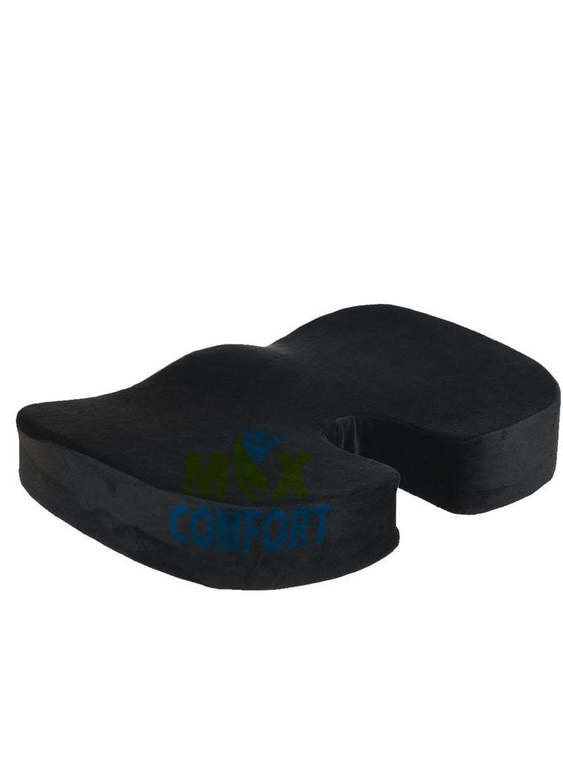 Max Comfort Medical seating pillow for treating hemorrhoid pain, lower back, spine, disc, and herniated disc, Max Comfort, black  - Image 1