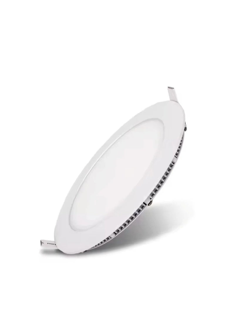 ماكسويل مصباح لوحي LED دائري غائر بقدرة 18 واط، إضاءة سقف (Downlight) بلون أبيض نهاري (6500 كلفن) مع مشغل منفصل ومشابك تثبيت زنبركية وموصل سريع، يعمل بجهد تيار متردد 220-240 فولت، تصميم نحيف للاستخدام الداخلي في المنازل والمكاتب والمطابخ والمتاجر. - Image 3