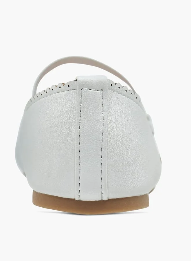 Flora Bella By Shoexpress Girls Textured Ballerina Shoes With Elastic And Bow Detail
