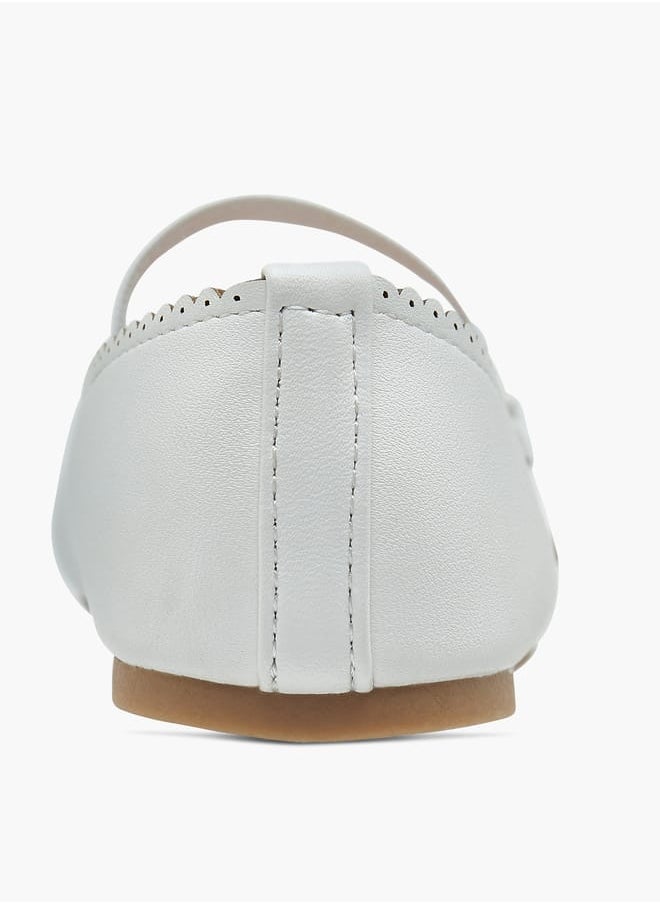 Flora Bella By Shoexpress Girls Textured Ballerina Shoes With Elastic And Bow Detail  - Image 5
