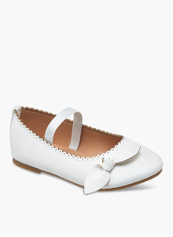 Flora Bella By Shoexpress Girls Textured Ballerina Shoes With Elastic And Bow Detail  - Image 1