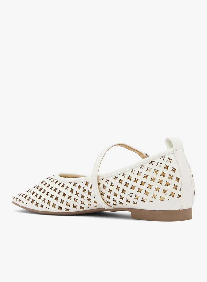 London Rebel  Alba cut out ballet flat with buckle strap for Women | Best Price UAE