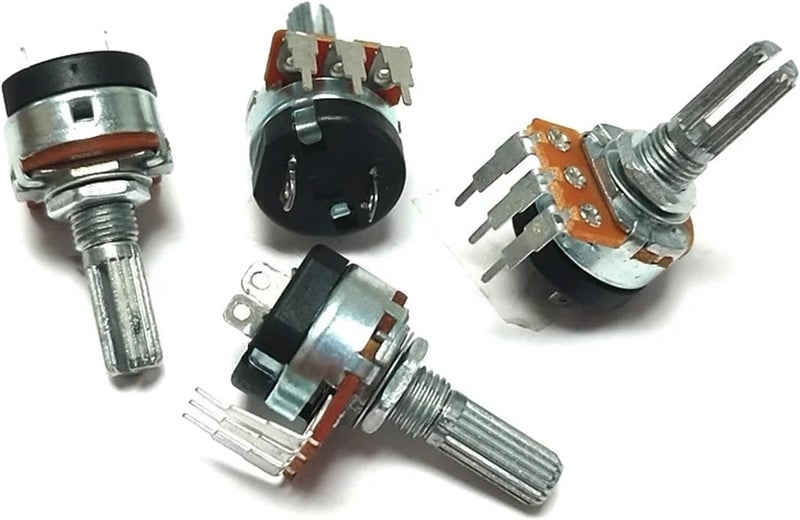 RV16S Single Potentiometer WHT148 with Switch 20mm B5K B10K B50K B500K for Amplifier Audio 50k 500k 2Pcs(10K Ohm) - Image 1