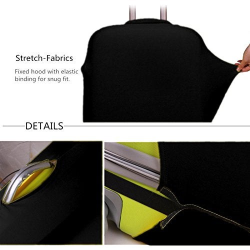 Orka Travel Premium Spandex Stretchable Fabric Luggage Protector Cover only [Medium 24-26 inch - Black (Suitcase Bag Not Included in This Product) - Image 3