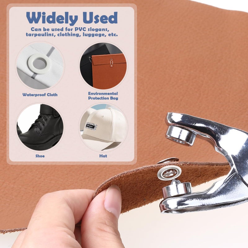 PAXCOO 1203Pcs Grommet Tool Kit with Eyelet Pliers, PAXCOO 1/4 Inch 6mm(Inside Hole Size) Fabric Grommet Kit with Fabric Eyelets Grommets, Washers, and Hole Punch Grommet Hand Press kit - Image 5