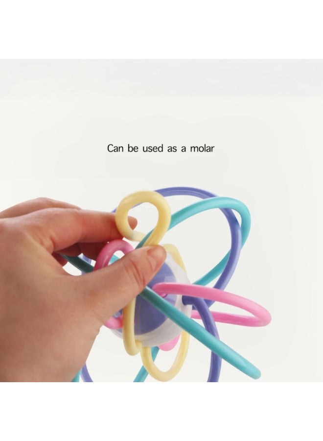 MiniMe Multicolored Soft Rubber Hand Rattle Teething Ball | 6–36 Months | Multicolor | ABS & TPU | Built-in Rattle & Ring Design | Soft & Tough | Easy to Grip & Hold | Safe & Durable for Babies - Image 4