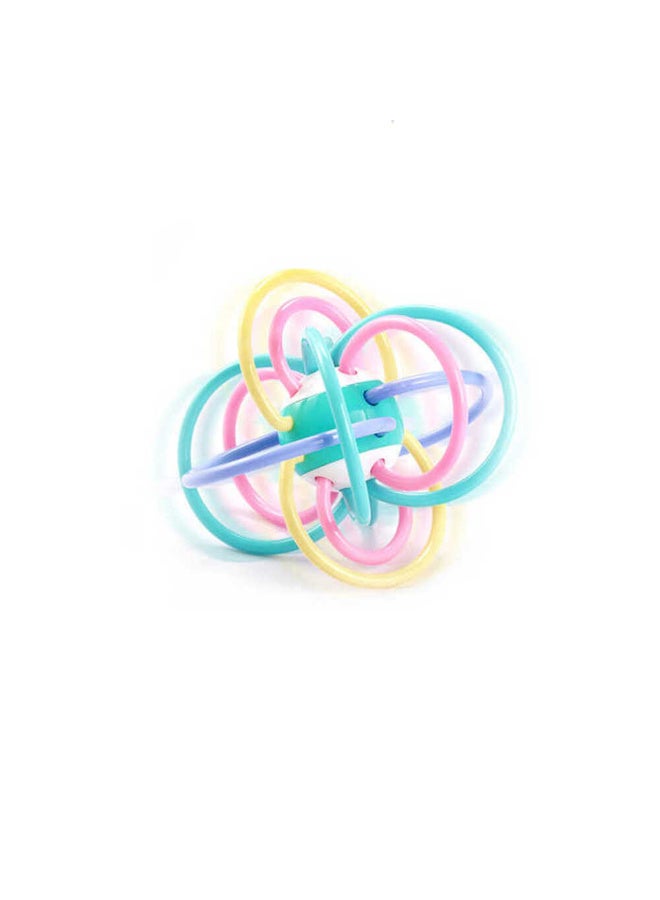 MiniMe Multicolored Soft Rubber Hand Rattle Teething Ball | 6–36 Months | Multicolor | ABS & TPU | Built-in Rattle & Ring Design | Soft & Tough | Easy to Grip & Hold | Safe & Durable for Babies - Image 3