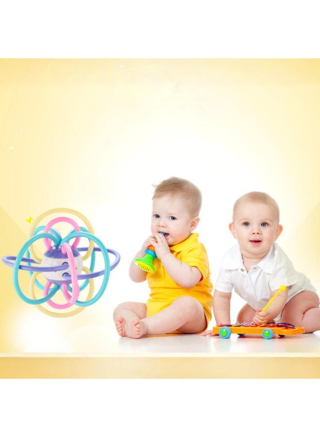 MiniMe Multicolored Soft Rubber Hand Rattle Teething Ball | 6–36 Months | Multicolor | ABS & TPU | Built-in Rattle & Ring Design | Soft & Tough | Easy to Grip & Hold | Safe & Durable for Babies - Image 5