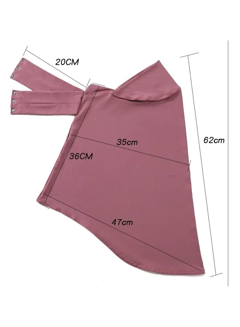 Chin Turban women Hijab, Back Button Hijab, Instant Hijab, Prayer Hijab, Convenient Style, Sports Hijab, One-Piece Head Cover (Leather Red) - Image 2