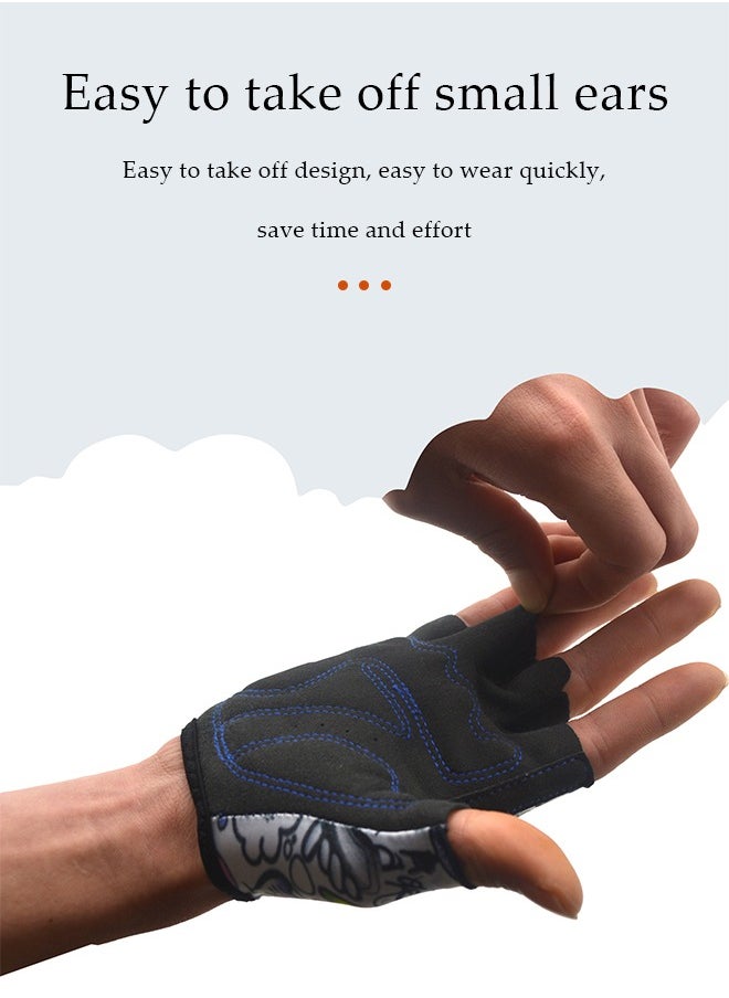 Generic - Kids Cycling Gloves Breathable Adjustable Half Finger Gloves Non-slip Bicycle Gloves Mittens Summer Fingerless Gloves for Children Boys Girls Outdoor Sport Biking Riding Skating Rock Climbing - Image 1