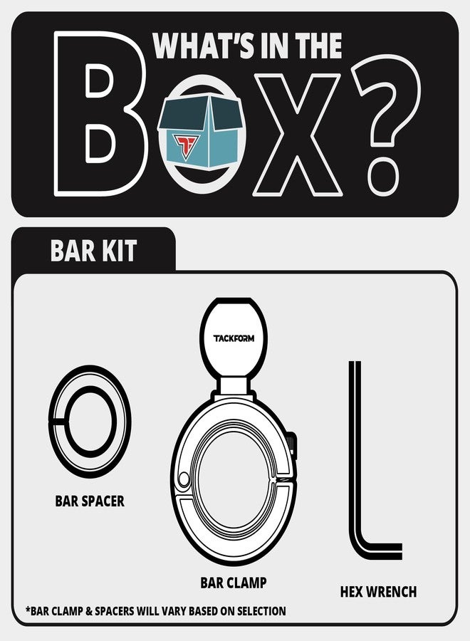 Tackform 25 Series BC1 Bar Clamp with 1" / B-Sized / 25.4mm Rubber Ball | Billet Aluminum With Rubber Insert For 1-3/8" and 1-1/2" Bars ONLY | Black | Compatible With RAM and ARKON - Image 4