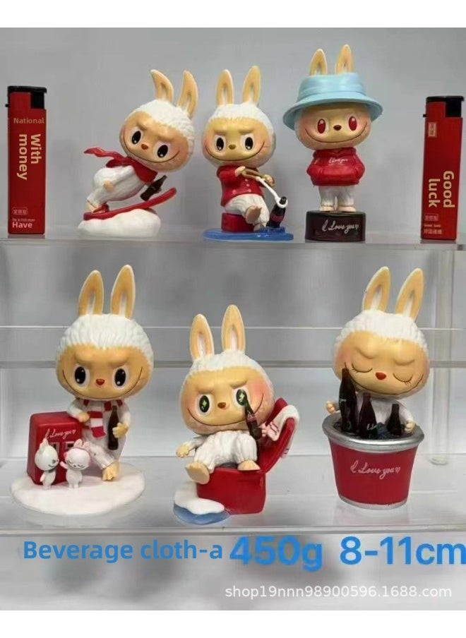 Labubu Coca-Cola Series Collectible Figurine Blind Box Display Toy Gift PVC Animal Shaped Nangong Brand-Color:Beverage Cloth [B End 4] Randomly Send A [OP Bag]]  - Image 1
