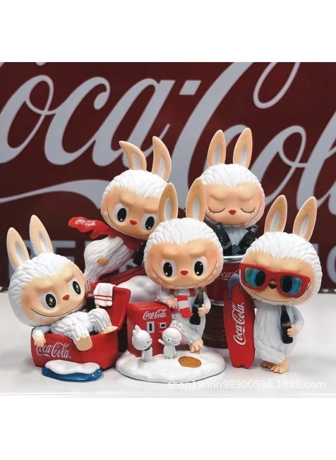 Labubu Coca-Cola Series Collectible Figurine Blind Box Display Toy Gift PVC Animal Shaped Nangong Brand-Color:Beverage Cloth [B End 4] Randomly Send A [OP Bag]]  - Image 3