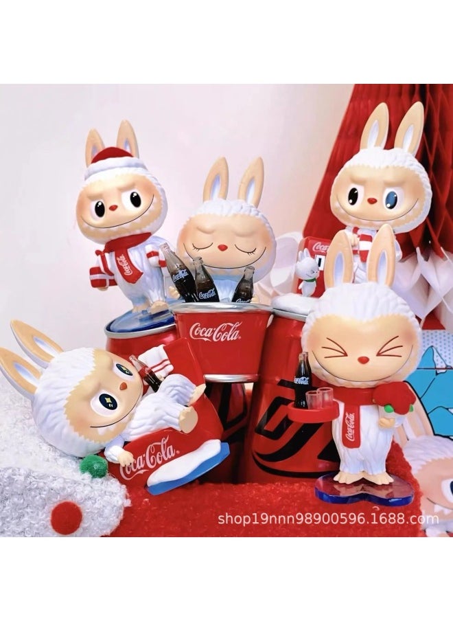 Labubu Coca-Cola Series Collectible Figurine Blind Box Display Toy Gift PVC Animal Shaped Nangong Brand-Color:Beverage Cloth [B End 4] Randomly Send A [OP Bag]]  - Image 5