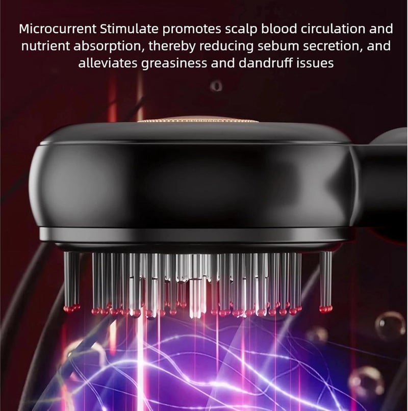 Electric Scalp Massager with Red Light for Hair Care – Hair Oil Applicator Comb, Reduce Hair Loss, Portable Head Massager for Scalp Care & Relaxation, for Travel, Office,Home (red) - Image 5