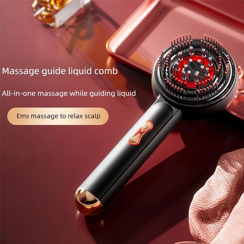 Electric Scalp Massager with Red Light for Hair Care – Hair Oil Applicator Comb, Reduce Hair Loss, Portable Head Massager for Scalp Care & Relaxation, for Travel, Office,Home (red) - Image 4