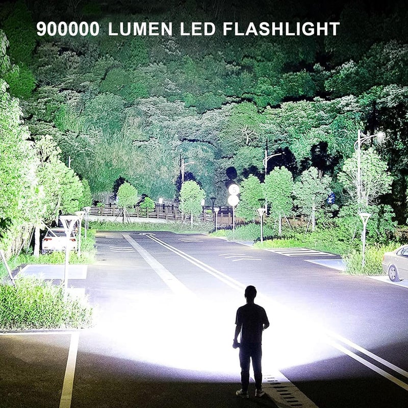 RELEMTRA Rechargeable Spotlight Bright LED Spotlight Flashlight Long Running Spot Light Searchlight Outdoor Handheld Spotlights with Solar Panels for HuntingCampingBoat - Image 2