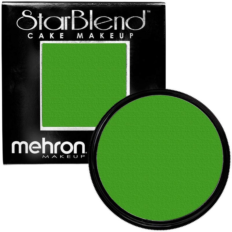 Mehron Makeup StarBlend Cake Makeup | Wet/Dry Pressed Powder | Powder Foundation | Green Face Paint & Body Paint 2 oz (56g) - Image 1