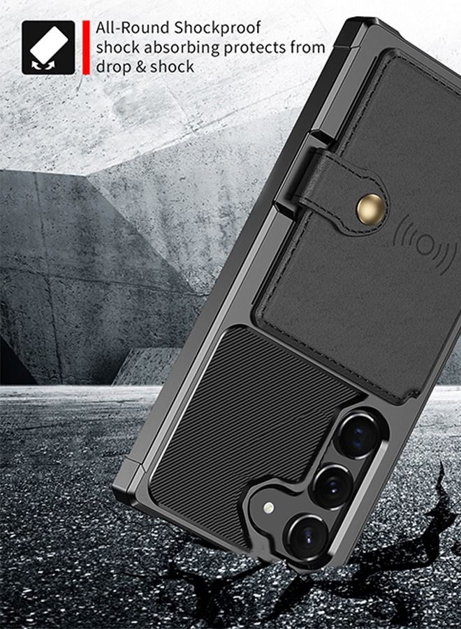 GROIC Case for Samsung Galaxy S23 Plus 6.6" Wallet Magnetic Back Case with Card Slots Shell Stand Function Ultra Thin Anti-Fingerprint Shockproof Protective Cover  - Image 5