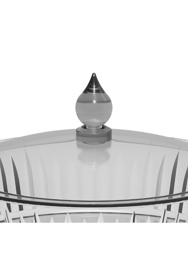 BLACKSTONE 30CM Clear Acrylic Round Tray with Stylish Lid for Storing Small Items Multi-Purpose Decorative Organizer Box for Vanity Makeup Candy and Jewelry Display - Image 2