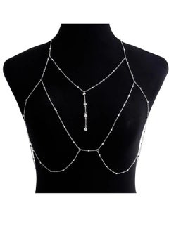 Catei Karrui Silver Alloy Multilayer Body Chain Women's Fashion Accessory for Evening and Beach Wear  - Image 2