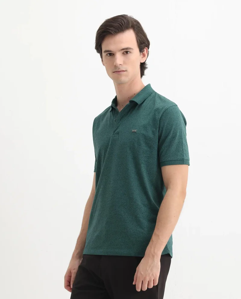 Rare Rabbit Men's Solid Regular Fit Cotton Polo