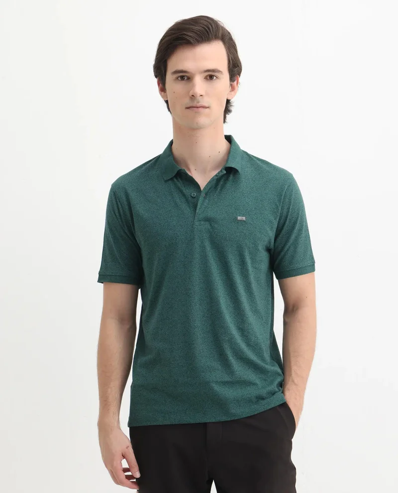 Rare Rabbit Men's Solid Regular Fit Cotton Polo