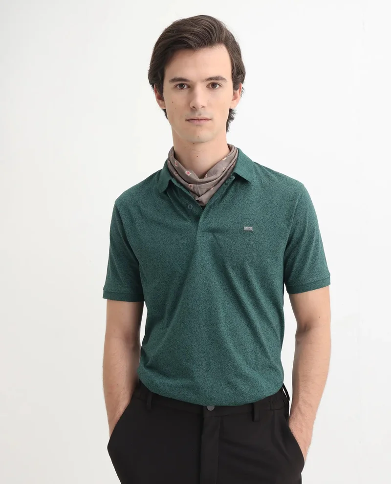 Rare Rabbit Men's Solid Regular Fit Cotton Polo