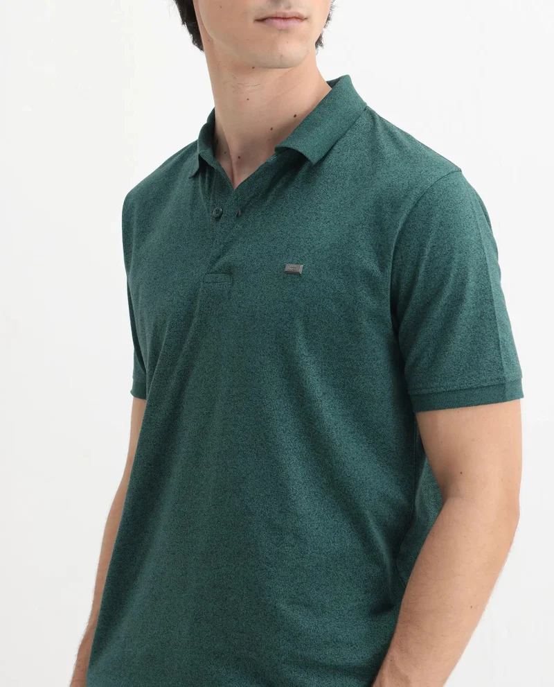 Rare Rabbit Men's Solid Regular Fit Cotton Polo
