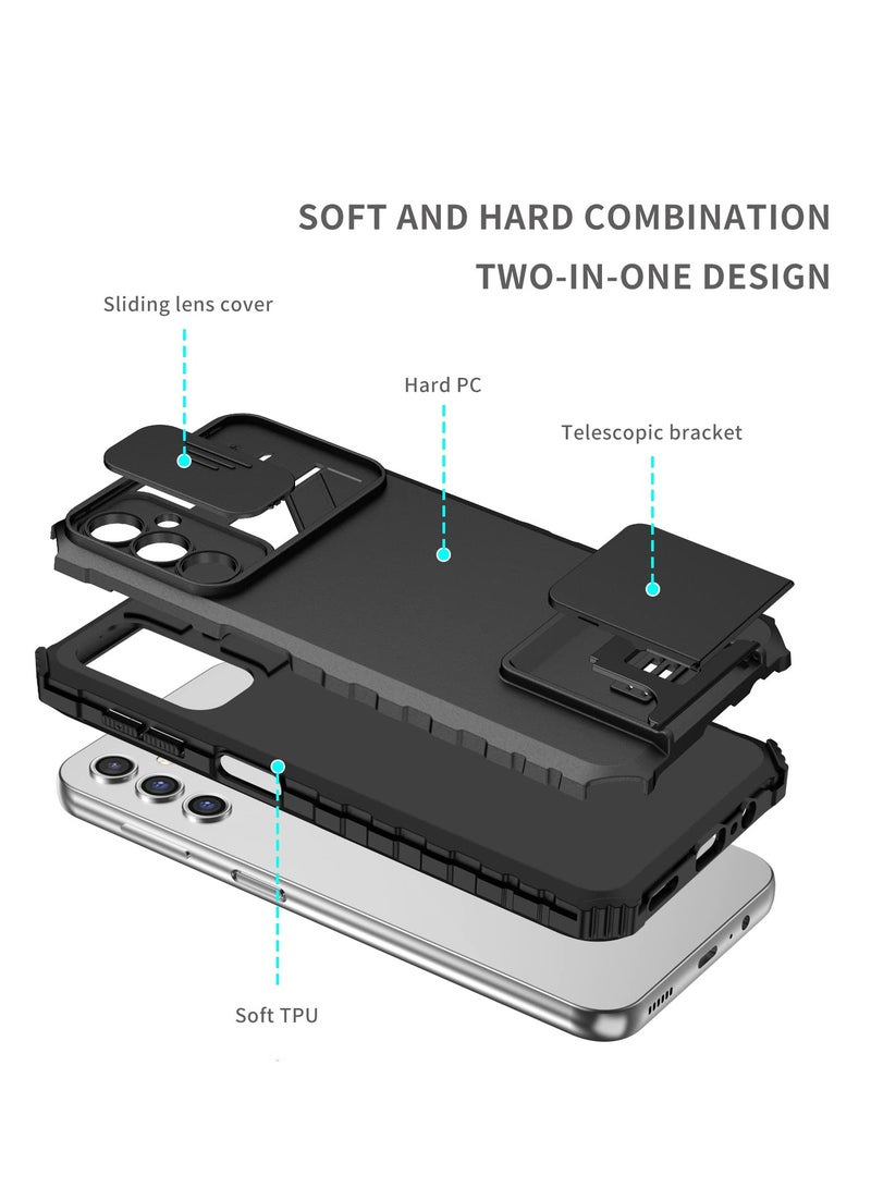 Samsung Galaxy A05S Mobile Phone Case Cover, Innovative Telescopic Bracket, Sliding Protection Camera Window, Bumper Shockproof Phone Back Cover  - Image 2