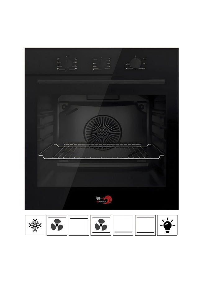 Balura Built-in electric oven - 60 x 60 cm - 7 cooking functions - 72 liters - Made in Türkiye - Black - PL607B/M  - Image 2