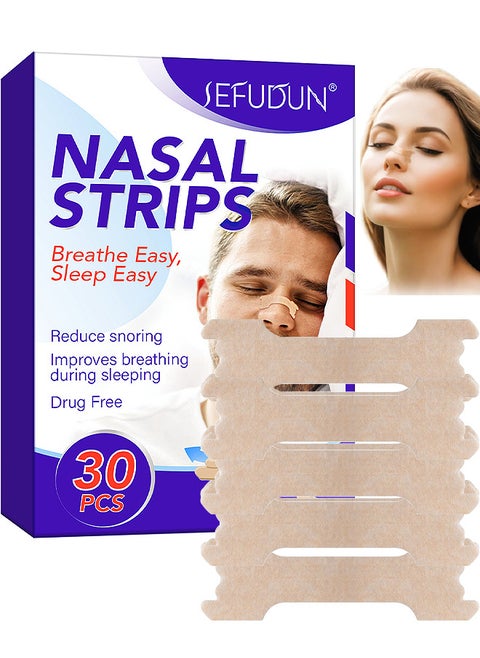 Nasal Strips For Snoring, 30Pcs Nose Strips For Breathing Sleeping Help Stop Snoring Relieve Nasal Congestion Nasal Strips Snoring Devices For Men Women Anti Snore Strips