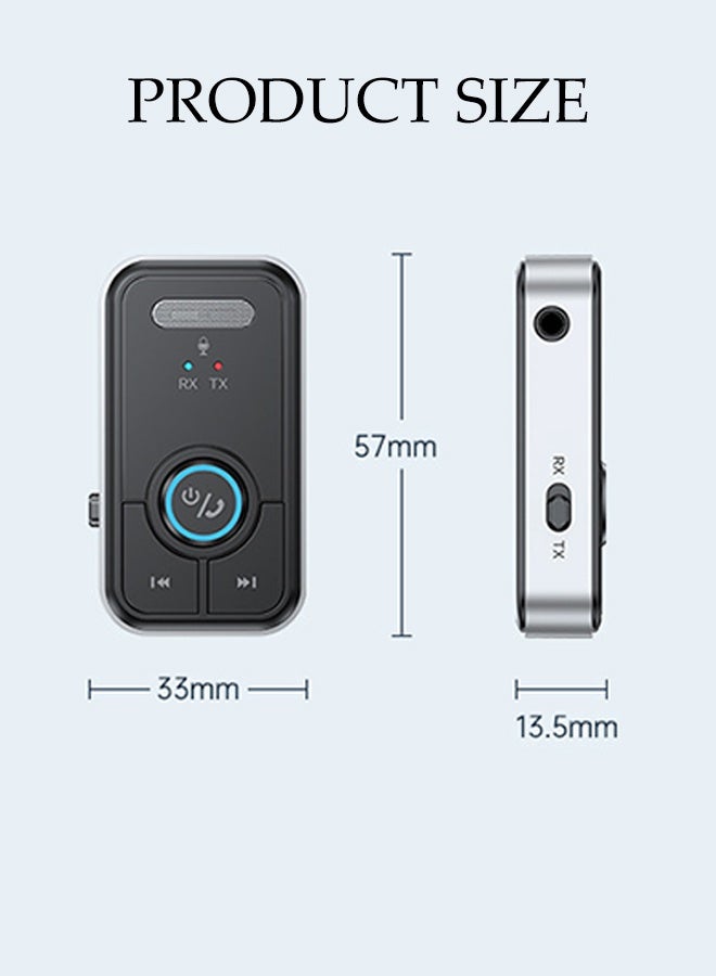 DUNISO Bluetooth Receiver for Car with Built-in Microphone,AUX Adapter 3.5mm Jack ,Wireless Transmitter,Hands-Free Calling - Image 2
