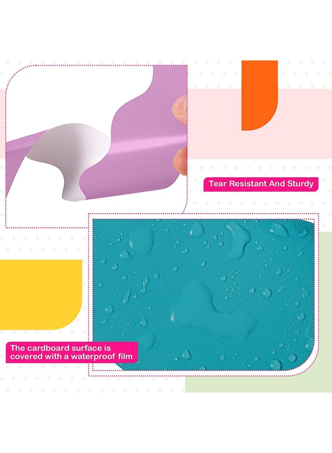 6 لفات 196.8 قدم حدود ملونة للوحة الإعلانات، حواف صدفية لتزيين لوحة الإعلانات للفصول الدراسية والعودة إلى ديكور المدرسة (الحجم: أ) - Image 3