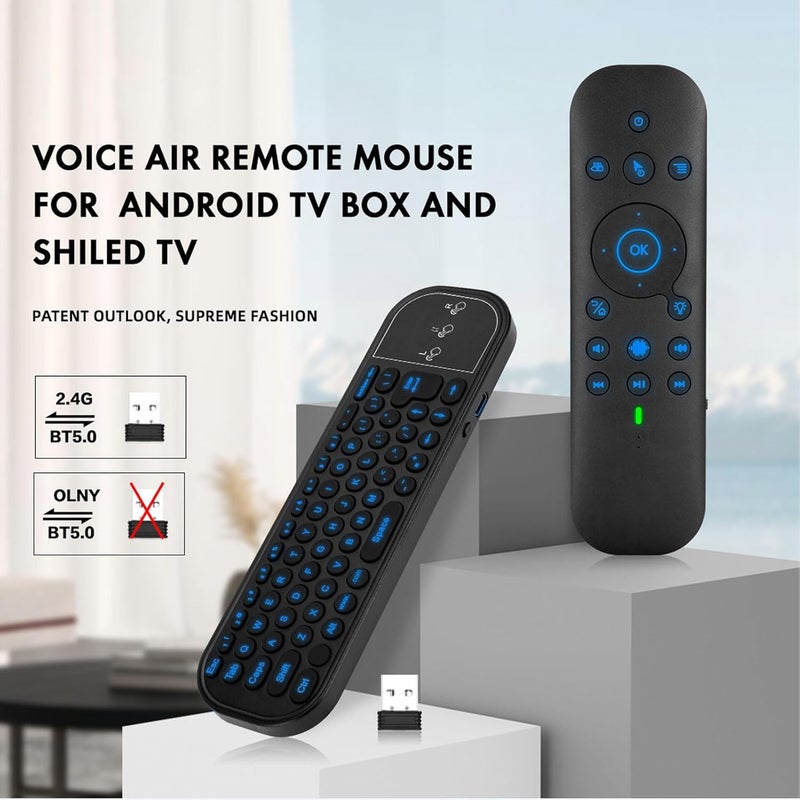 Yoidesu Air Remote Control Mouse, Bluetooth 5.0 2.4G Wireless Dual Mode with Gyroscope Sensor and Voice Control, for PC TV Box Computer - Image 2