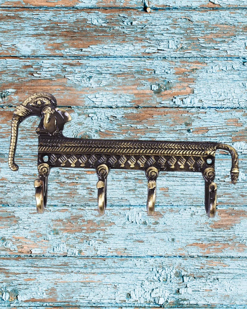 Mohan Jodero Elegant Brass Elephant Key Holder  - Image 1