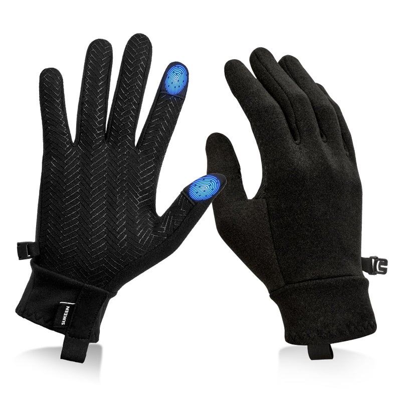Sukeen Lightweight Running Gloves for Women Touchscreen Anti-Slip Liner Gloves Winter Warm Gloves for Cycling, Driving, Soccer - Image 1
