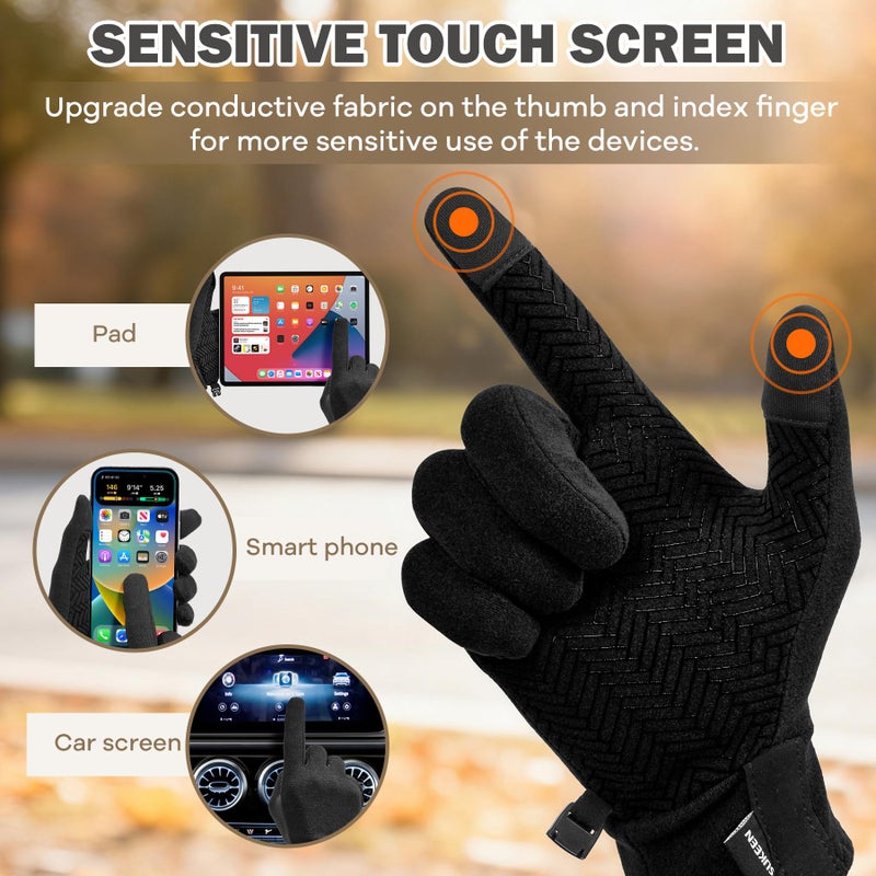 Sukeen Lightweight Running Gloves for Women Touchscreen Anti-Slip Liner Gloves Winter Warm Gloves for Cycling, Driving, Soccer - Image 4