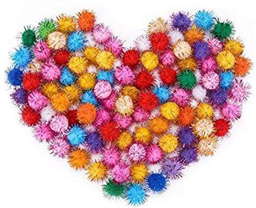 3A Featuretail Glitter Pom Poms Sparkle Balls for Craft, Multicolored Glitter Pom Poms for Decoration (100 Pc, 2CM) - Image 2