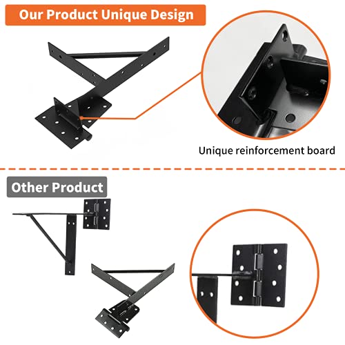 Kunzye Gate Corner Brace Bracket Heavy Duty Adjustable No Sag Kit Durable Solid Iron for Shed Doors,Driveway Gates,Corral Gates,Wood Windows,Gate Frame Kit,Gate Hardware - Image 2