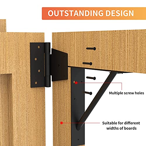 Kunzye Gate Corner Brace Bracket Heavy Duty Adjustable No Sag Kit Durable Solid Iron for Shed Doors,Driveway Gates,Corral Gates,Wood Windows,Gate Frame Kit,Gate Hardware - Image 4