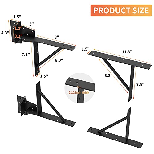 Kunzye Gate Corner Brace Bracket Heavy Duty Adjustable No Sag Kit Durable Solid Iron for Shed Doors,Driveway Gates,Corral Gates,Wood Windows,Gate Frame Kit,Gate Hardware - Image 5