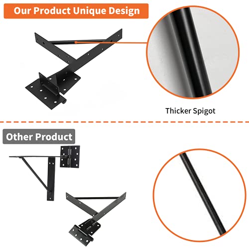 Kunzye Gate Corner Brace Bracket Heavy Duty Adjustable No Sag Kit Durable Solid Iron for Shed Doors,Driveway Gates,Corral Gates,Wood Windows,Gate Frame Kit,Gate Hardware - Image 3