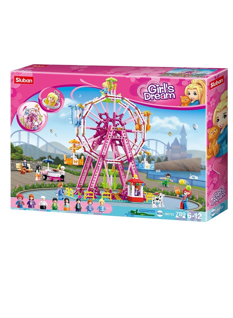 Sluban Sluban - Girls Dream Ferris Wheel Building Blocks 789 Pieces - M38-B0723  - Image 1
