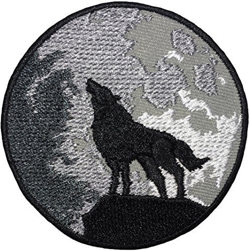 Papapatch Lone Wolf Full Moon Howling Sew on Iron on Embroidered Applique Badge Sign Patch (Iron-Wolf-Howling) - Image 2
